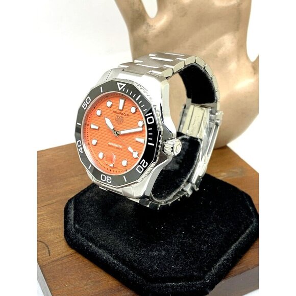 Tag Heuer Men's Watch WBP201F Aquaracer Swiss Automatic Orange Dial Steel 43mm - Picture 2 of 14